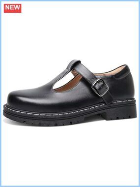 Mary Jane T-Strap Oxford Shoes Round Toe Flat Adjustable Ankle Strap
